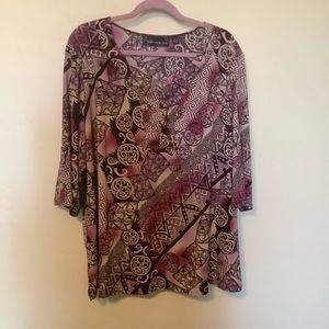 SUSAN GRAVER Multi-Color Liquid Knit Top